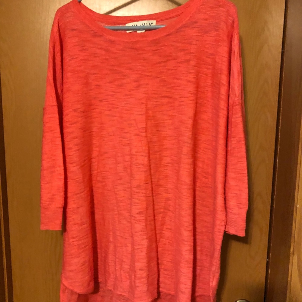 Ava & Viv coral 3/4 Sweater 2x